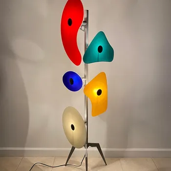 Дизайн торшера Foscarini Orbital с акрилни абажуром, цветно led осветление за всекидневната, стоящ лампа, естетика дизайн на стая, на светлина