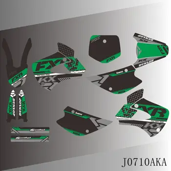 За KAWASAKI KX 85 KX85 KX100 KX 100 2001-2013 Пълна графика Стикери Етикети Фон мотоциклет Потребителско Име стаи
