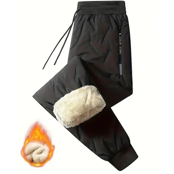 Модерен мъжки панталони, топли ежедневни активни Стилни панталони за зимен отдих
