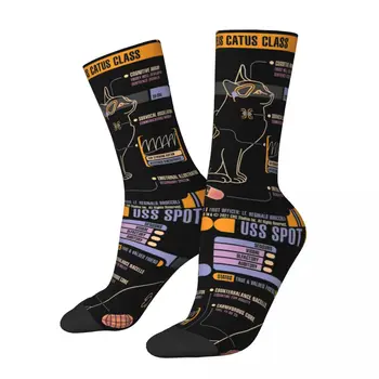 Мъжки Чорапи USS Spot Cat Star Походи, Топли Ежедневни Чорапи Memory Alpha, Висококачествени Търговски Чорапи на Средния Размер, най-Добрият Подарък