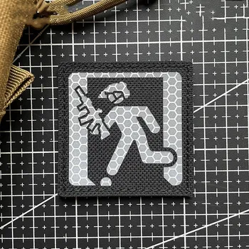 Нашивка от найлон, Светоотражающая нашивка с плетене на една кука и линия, икони военна тактика за украса на раницата