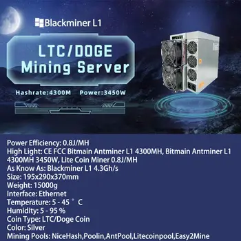 Нов Blackminer L1 4300MH 3450W LTC / Doge Coin Миньор