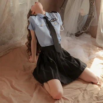 Нова секси униформа на жената-полицай, пижамный костюм секретарши-стюардеси, професионален костюм изкушения за ролеви игри