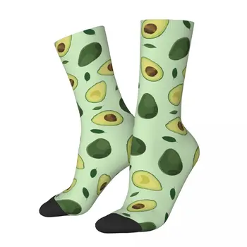 Нови Мъжки чорапи, Новост, Зелен чорап с шарени авокадо, Дамски чорапи с шарени любител на авокадо от полиестер, Пролет, Лято, Есен, Зима