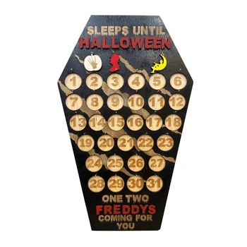 Обратно броене до Хелоуин Дървен ковчег Адвент-календар отброяване на 31 дни, за подарък на бебето