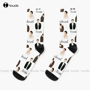 Пакет стикери Team Edward Twilight Чорапи на Червени Чорапи Персонализирани Мъжки Чорапи за възрастни, юноши и младежи с дигитален печат 360 °