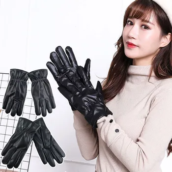 Ръкавици без пръсти със сензорен екран, Изкуствена кожа, Ветроупорен Ръкавици, Ръкавици За шофиране, ултра-леки Есенно-Зимни Ръкавици За защита От Студа С Пет Пръста Ръкавици