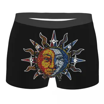 Слънчева система за Мъжки гащи Небесна мозайка Слънце Луна Мъжки боксерки бельо от Памук за мъже Голям размер, Много Мека