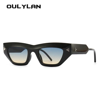 Слънчеви очила OULYLAN Cat eye, модната марка, Реколта Квадратни Слънчеви очила, Дамски Луксозни Дизайнерски очила за мъже, нюанси лещи, очила