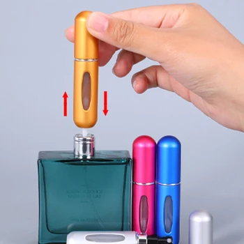 флакон-спрей за парфюми обем от 5 мл Мини Преносим многократна употреба алуминиев флакон-спрей за парфюми