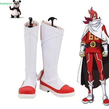 Цельнокроеные червено-бели обувки Vinsmoke Ichiji, дълги ботуши за cosplay, кожени, ушити по поръчка за парти, Коледа, Хелоуин