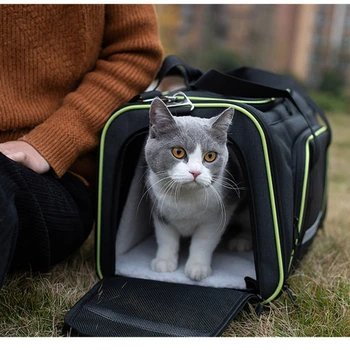 Чанта за домашни любимци, Котешки Собачье гнездо, куфар, чанта през рамото си, пътна чанта, Сгъваема Окачена Дишаща чанта за котки