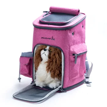 Чанти за кученца от плащаницата на раменете, просторен ултра-дишаща сгъваема раница за домашни любимци за пътуване, чанта-переноска за домашни любимци