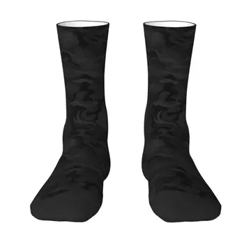 Черни чорапи в стил камуфлаж на военната стил за мъже и За жени, топли забавни чорапи за екипажа, на новост