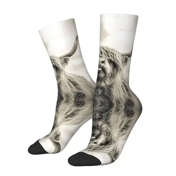 Чорапи All Seasons Crew, дързост чорапи Highland Cow, дълги чорапи в стил харадзюку в стил хип-хоп, аксесоари за мъже и жени, подарък за рожден ден