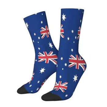 Чорапи с шарките на Австралийския национален флаг Мъжки Дамски Есенни чорапи от полиестер